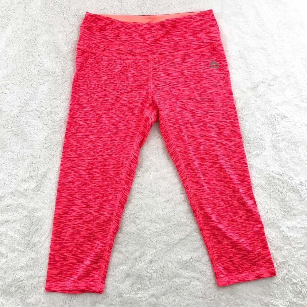 RBX Hot Pink/Orange Heather Pink Capri Leggings